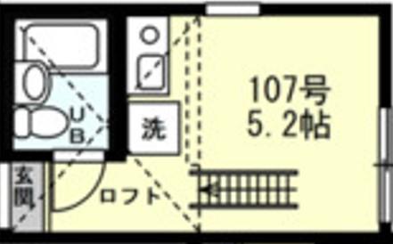 ユナイト尻手ルイベルトレー(ワンルーム/1階)の間取り写真
