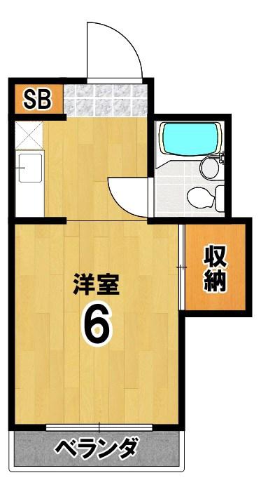 北白川ガーデンパレス(1K/2階)の間取り写真