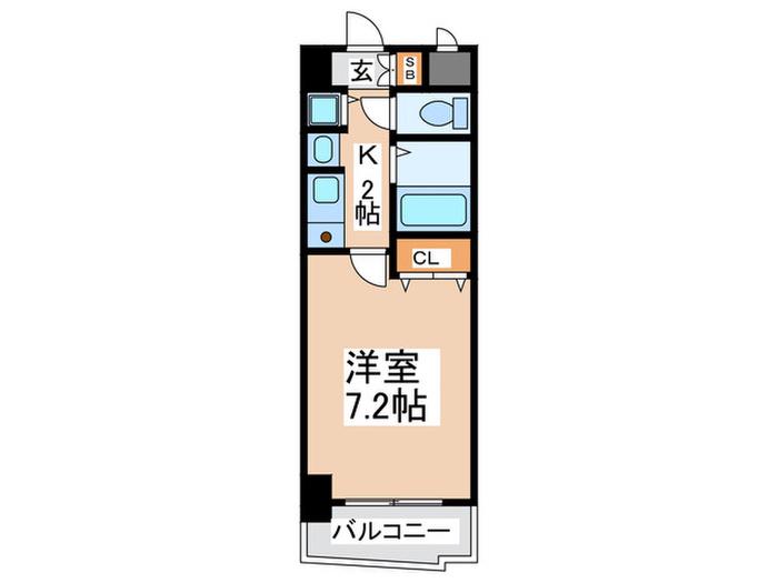 プレサンス中之島公園パ-クレジデンス603(1K/6階)の間取り写真