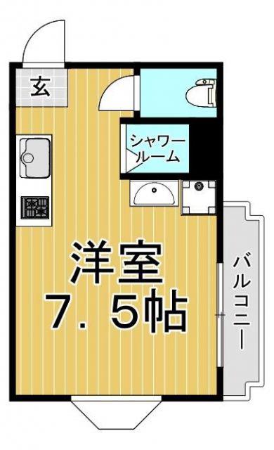 アイランド上之園(ワンルーム/4階)の間取り写真