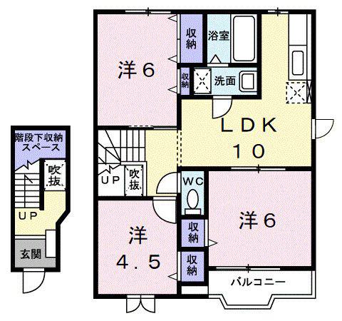 ブリッサ日高I(3LDK/2階)の間取り写真