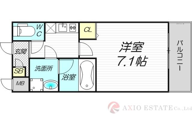 グランエクラ加島II(1K/3階)の間取り写真