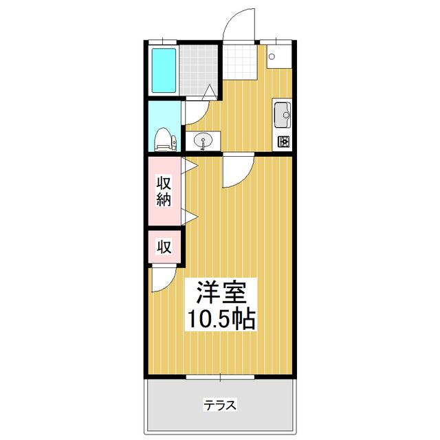 尾島ハイツ(1K/2階)の間取り写真