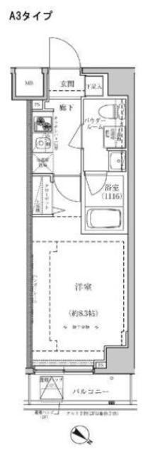 パティーナ東武練馬(1K/2階)の間取り写真