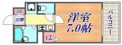 ヴェルディ神戸(1K/3階)の間取り写真