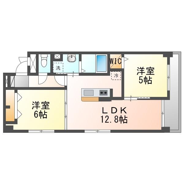 MAISON QOO(2LDK/1階)の間取り写真
