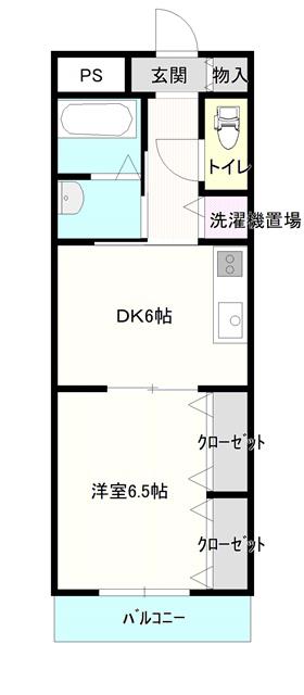 ヴィラージュ興南(1DK/5階)の間取り写真