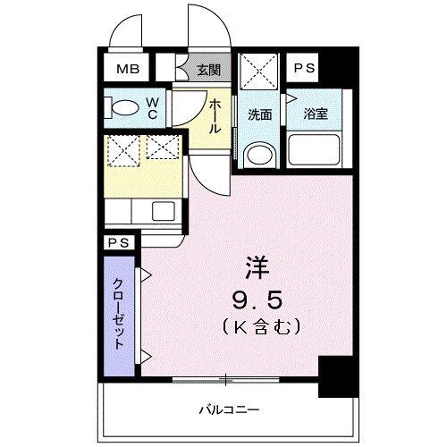 ディアコート小曽根(ワンルーム/3階)の間取り写真