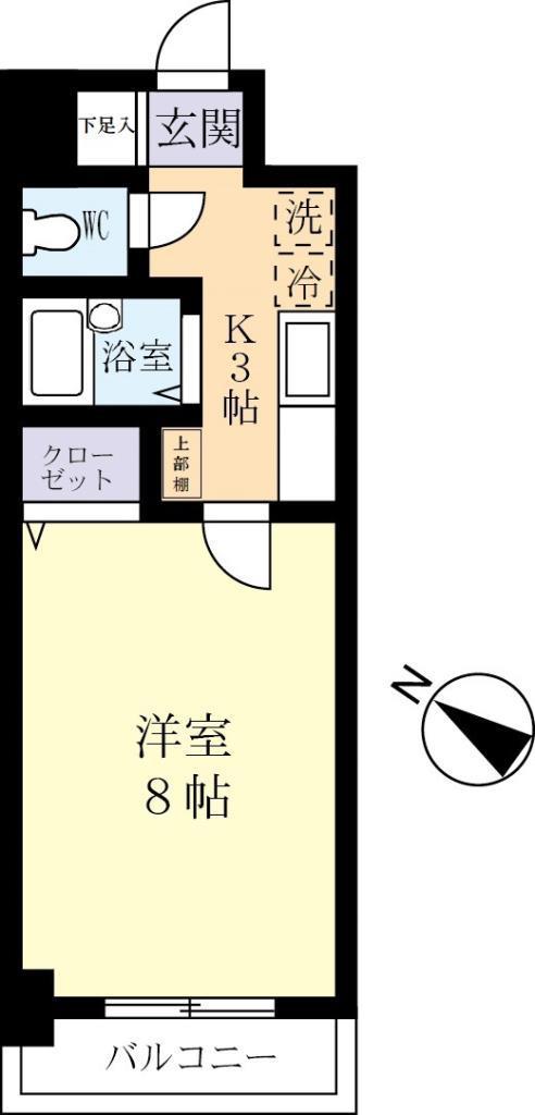 スクロパレス河村(1K/2階)の間取り写真