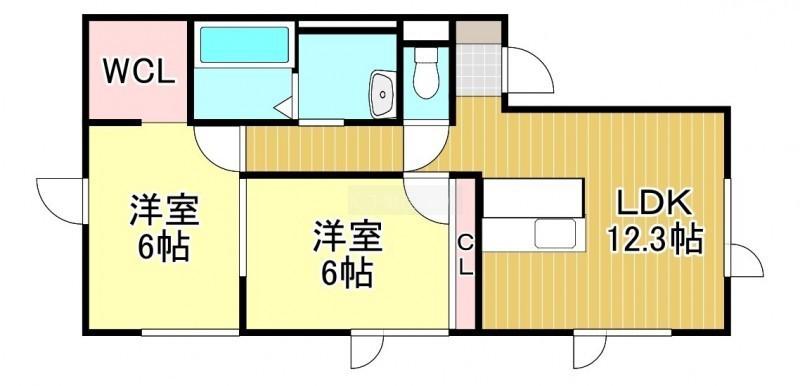 COCOA-1(2LDK/1階)の間取り写真