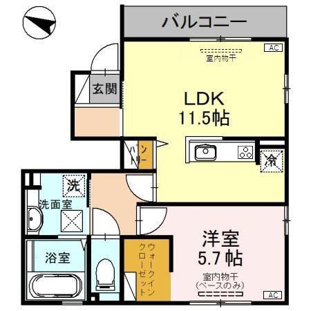 メーテル(1LDK/1階)の間取り写真