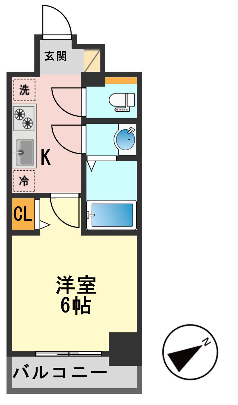 アゼスト青砥(1K/4階)の間取り写真