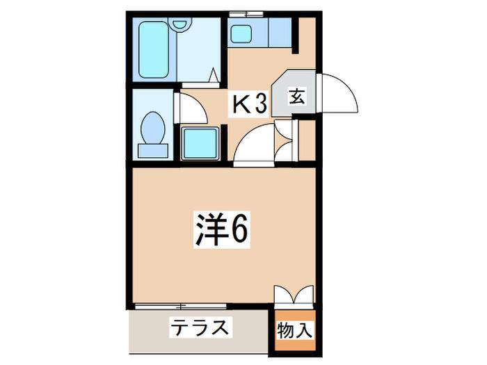 田口ハイツ(1K/1階)の間取り写真