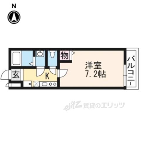 フラッティ龍大前(1K/3階)の間取り写真