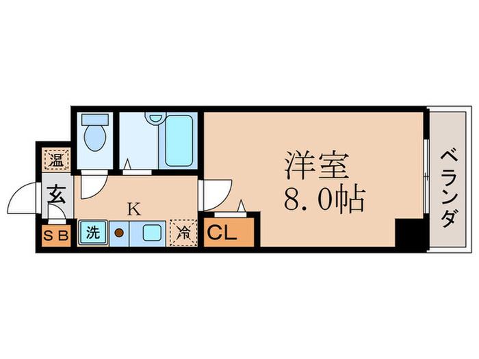 PAIR PREMIER(1K/2階)の間取り写真
