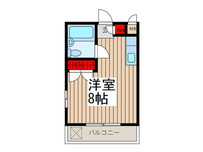 矢崎ヴィレッジ(ワンルーム/4階)の間取り写真