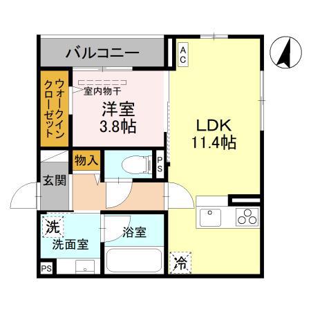 クレスタ 301(1LDK/3階)の間取り写真