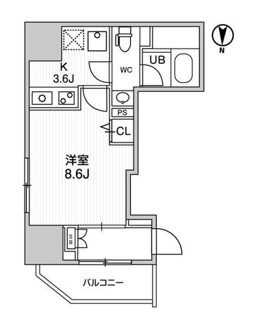エスタート入谷I(1K/9階)の間取り写真