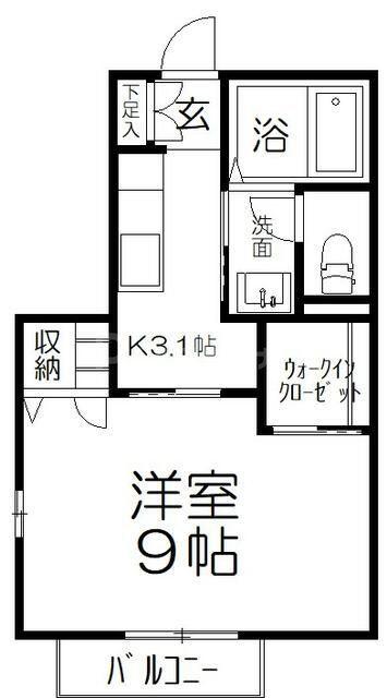 BLANC BLUE(1K/2階)の間取り写真