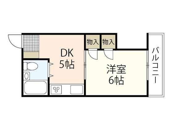 堺町二丁目ビル(1DK/4階)の間取り写真