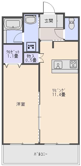 レジデンスいちご(1LDK/2階)の間取り写真