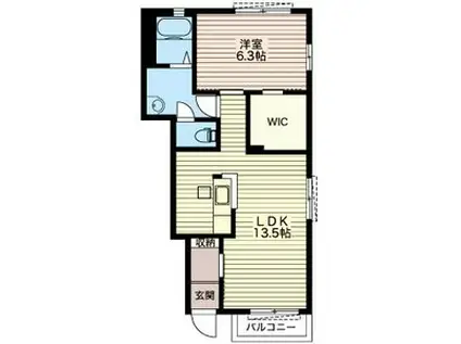 メゾン・ヴィクドワール II(1LDK/1階)の間取り写真