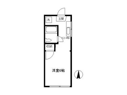 リリーハイツ松浦(1K/2階)の間取り写真