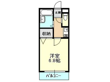 メゾンド二色浜(1K/3階)の間取り写真