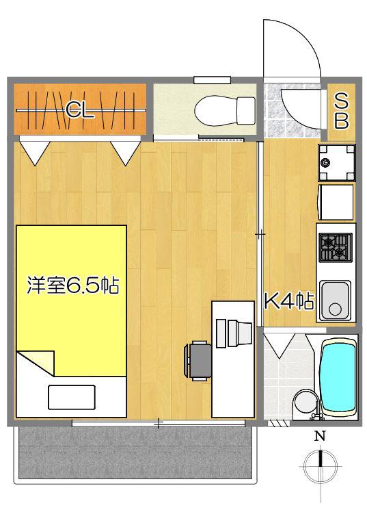 アイル高円寺南(1K/2階)の間取り写真