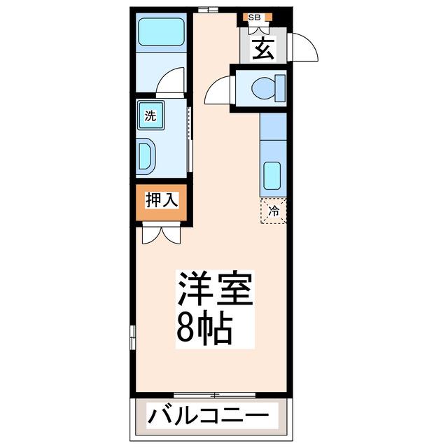 エレガンス菊陽(ワンルーム/2階)の間取り写真