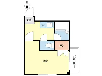 佃コーポII(1K/2階)の間取り写真