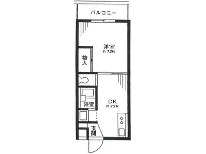 河野ハイム6(1DK/2階)の間取り写真