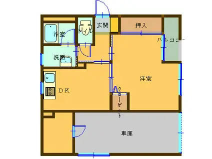 コーポすみれ(1DK/1階)の間取り写真