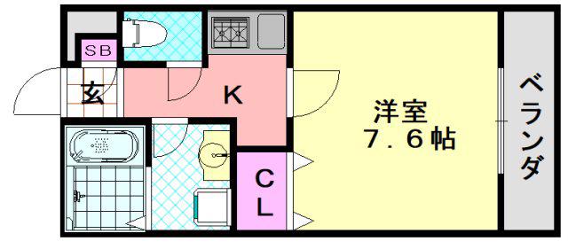 アリエッタ平野(1K/3階)の間取り写真