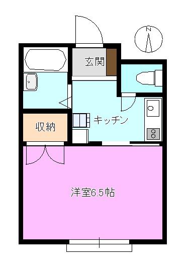 セブンハイツ(1K/2階)の間取り写真