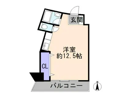 宝・東新ハイツ(ワンルーム/3階)の間取り写真
