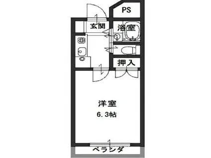 プランツ箕面(1K/3階)の間取り写真