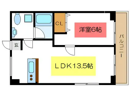 ストークマンション(1LDK/3階)の間取り写真