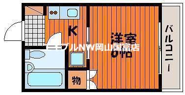プレアール原尾島(1K/2階)の間取り写真