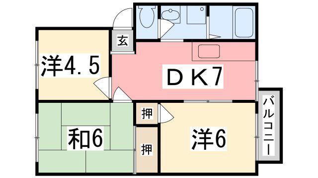 木橋ハイツ(3DK/2階)の間取り写真
