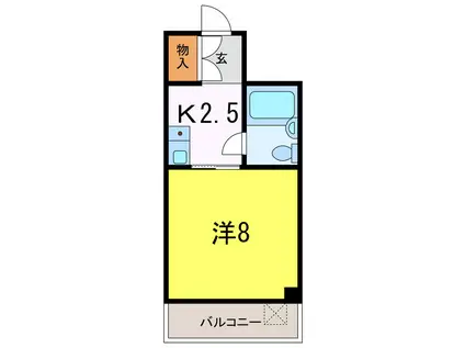 第3マンション久米(1K/4階)の間取り写真