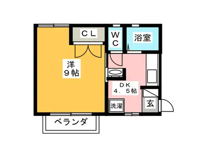 グリフィンドール(1DK/2階)の間取り写真