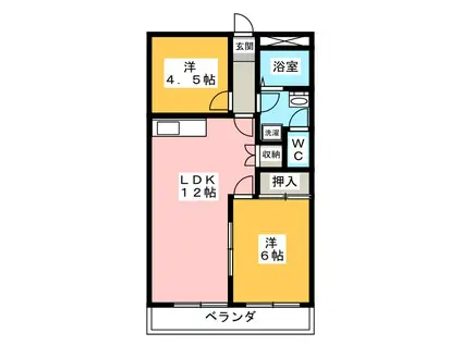 クオリティーメゾン B(2LDK/1階)の間取り写真