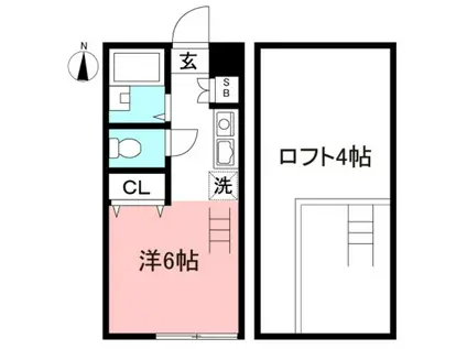 パークアベニューデュエットユキ(ワンルーム/2階)の間取り写真