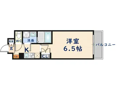 CASSIA高井田 ノース COURT(1K/9階)の間取り写真