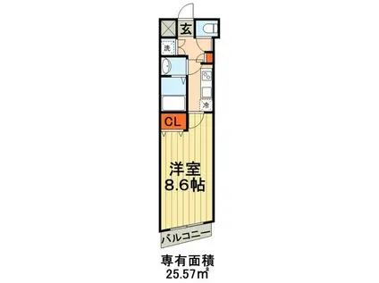 KOTI SOGA(1K/1階)の間取り写真