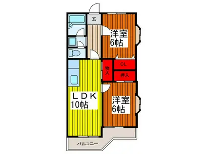 ラフォーレ・21(2LDK/3階)の間取り写真