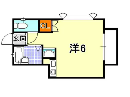 ル・シェール上筒井(ワンルーム/1階)の間取り写真