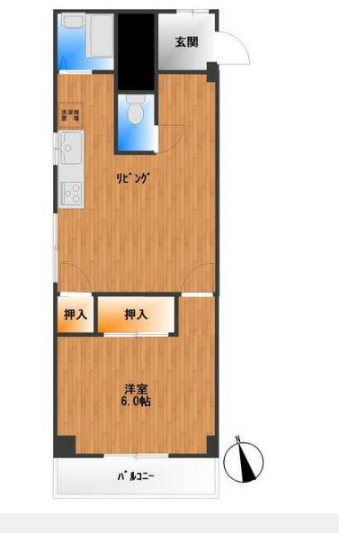 駒込ハイツ(1LDK/3階)の間取り写真