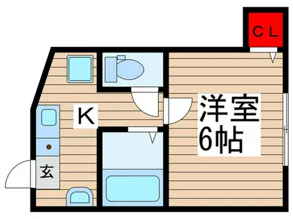 ウィン矢切(1K/2階)の間取り写真